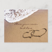 Twee harten in de zand briefkaart (Voorkant)