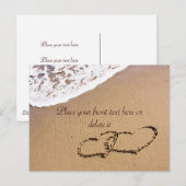 Twee harten in de zand briefkaart (Voorkant / Achterkant)