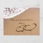 Twee harten in de zand briefkaart (Voorkant)