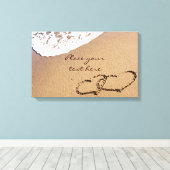 Twee harten in de zand canvas afdruk (Insitu (Houten vloer))