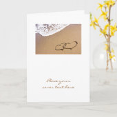 Twee harten in de zand kaart (Gele Bloem)