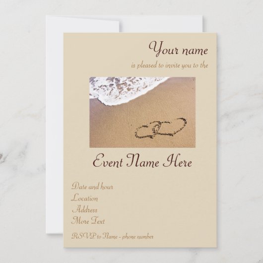 Twee harten in de zand kaart (Voorkant)