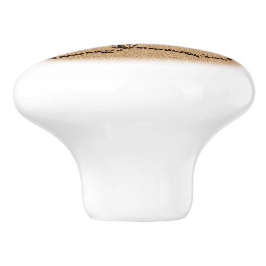 Twee harten in de zand keramische knop (Zijkant)