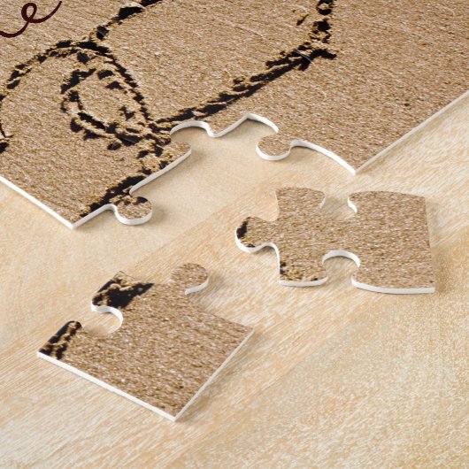 Twee harten in de zand legpuzzel (Zijkant)