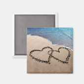 Twee harten in de zand magneet (Voorkant / Achterkant)