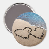 Twee harten in de zand magneet (Voorkant / Achterkant)