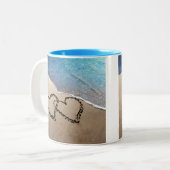 Twee harten in de zand Mok (Voorkant links)