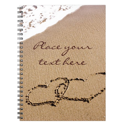 Twee harten in de zand notitieboek (Voorkant)