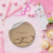 Twee harten in de zand papieren bordje (Feest)