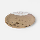 Twee harten in de zand papieren bordje (Gekanteld)