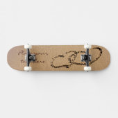 Twee harten in de zand persoonlijk skateboard (Horizontaal)