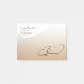Twee harten in de zand post-it® notes (Voorkant)