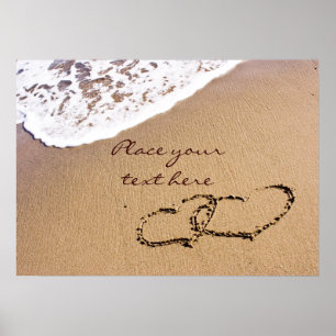 Twee harten in de zand poster