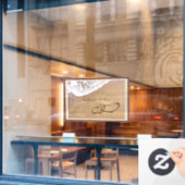 Twee harten in de zand raamsticker (Cafe Raam)