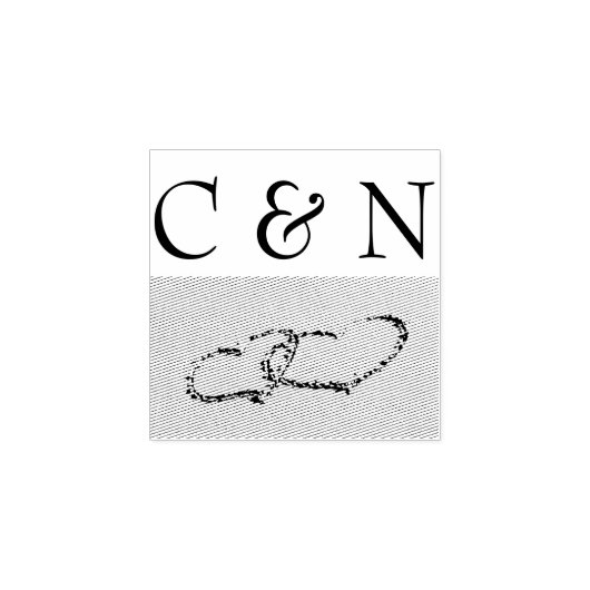 Twee harten in de zand rubberstempel (Afrduk)