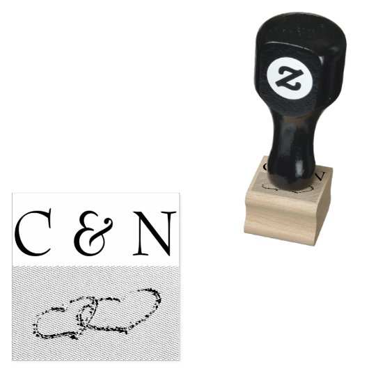 Twee harten in de zand rubberstempel (Gestempeld)