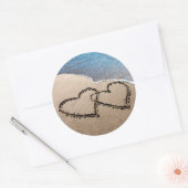 Twee harten in de zand Stickers (Envelop)