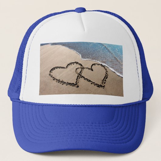Twee harten in de zand trucker pet (Voorkant)