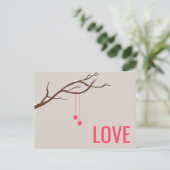 Twee harten in een ontwerp van de Valentijnse-lief Briefkaart (Staand voorkant)