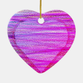 Twee harten in één op een Valentijnsdagboom  Keramisch Ornament