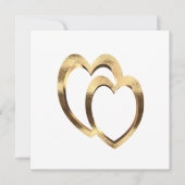 Twee harten in Faux Gold Verloving Invitation (Voorkant)