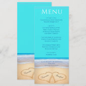 Twee harten in het Blauwgroen blauwe menu van de B (Voorkant / Achterkant)