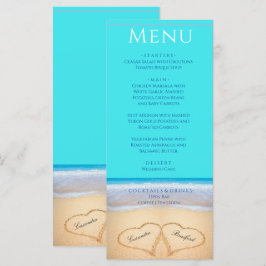 Twee harten in het Blauwgroen blauwe menu van de B