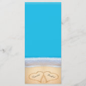 Twee harten in het menu Beach Wedding (Achterkant)