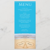 Twee harten in het menu Beach Wedding (Voorkant)