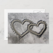 Twee harten in het zand briefkaart (Voorkant / Achterkant)