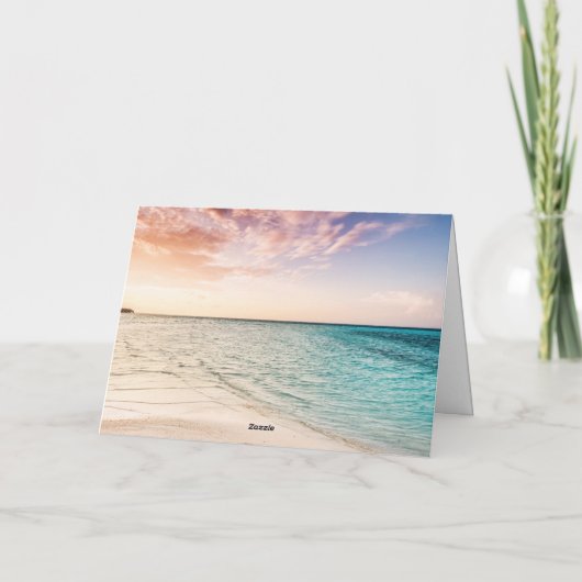 Twee harten in het zand bruiloft bedankkaart (Achterkant)