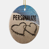 Twee harten in het zand Ornament (Rechts)