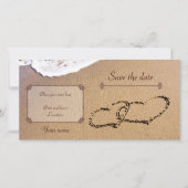 Twee harten in het zand Sla de datum op Save The Date (Voorkant)