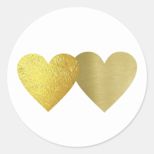 Twee harten in liefde ronde sticker