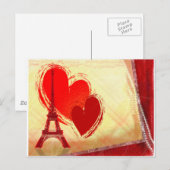 Twee harten in Parijs Briefkaart (Voorkant / Achterkant)
