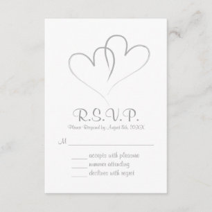 Twee harten intertwond Wedding RSVP-kaart RSVP Kaartje