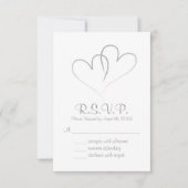 Twee harten intertwond Wedding RSVP-kaart RSVP Kaartje (Voorkant)