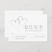 Twee harten intertwond Wedding RSVP-kaart RSVP Kaartje (Voorkant / Achterkant)