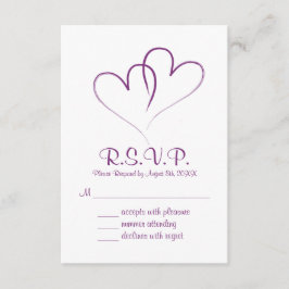 Twee harten intertwond Wedding RSVP-kaart RSVP Kaartje