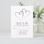 Twee harten intertwond Wedding RSVP-kaart RSVP Kaartje (Staand voorkant)