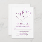 Twee harten intertwond Wedding RSVP-kaart RSVP Kaartje (Voorkant / Achterkant)