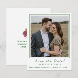 Twee Harten Katholieke Platte Save The Date Kaart
