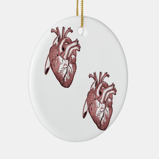 Twee harten keramisch ornament (Rechts)