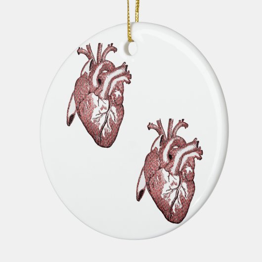 Twee harten keramisch ornament (Links)