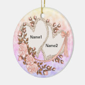Twee harten keramisch ornament (Links)