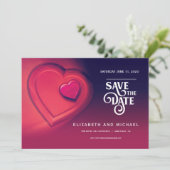 Twee harten kloppen als één (versie 1) save the date (Staand voorkant)