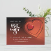 Twee harten kloppen als één (versie 3) save the date (Staand voorkant)