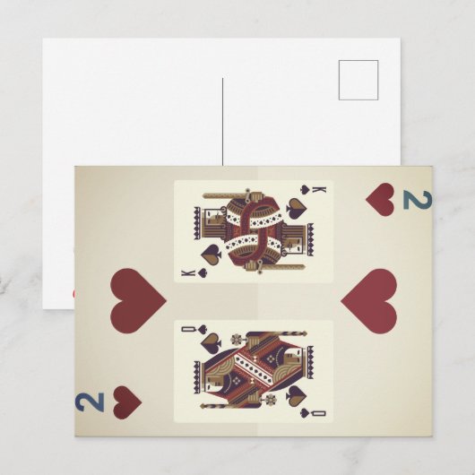 Twee harten - Koningin en Koning Briefkaart (Voorkant / Achterkant)