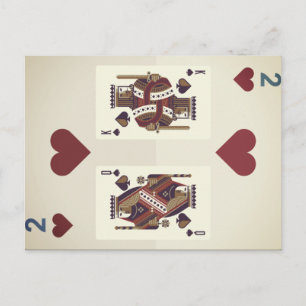 Twee harten - Koningin en Koning Briefkaart