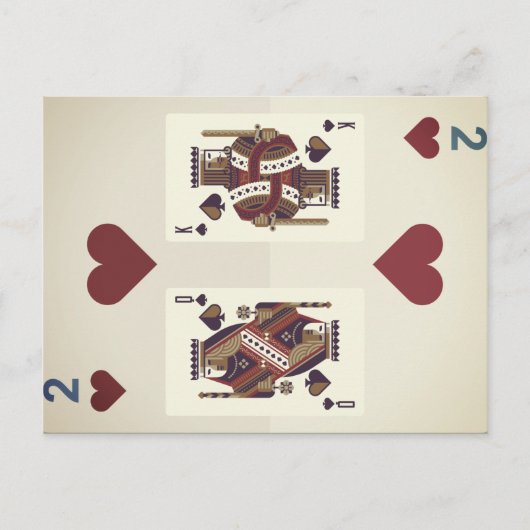Twee harten - Koningin en Koning Briefkaart (Voorkant)